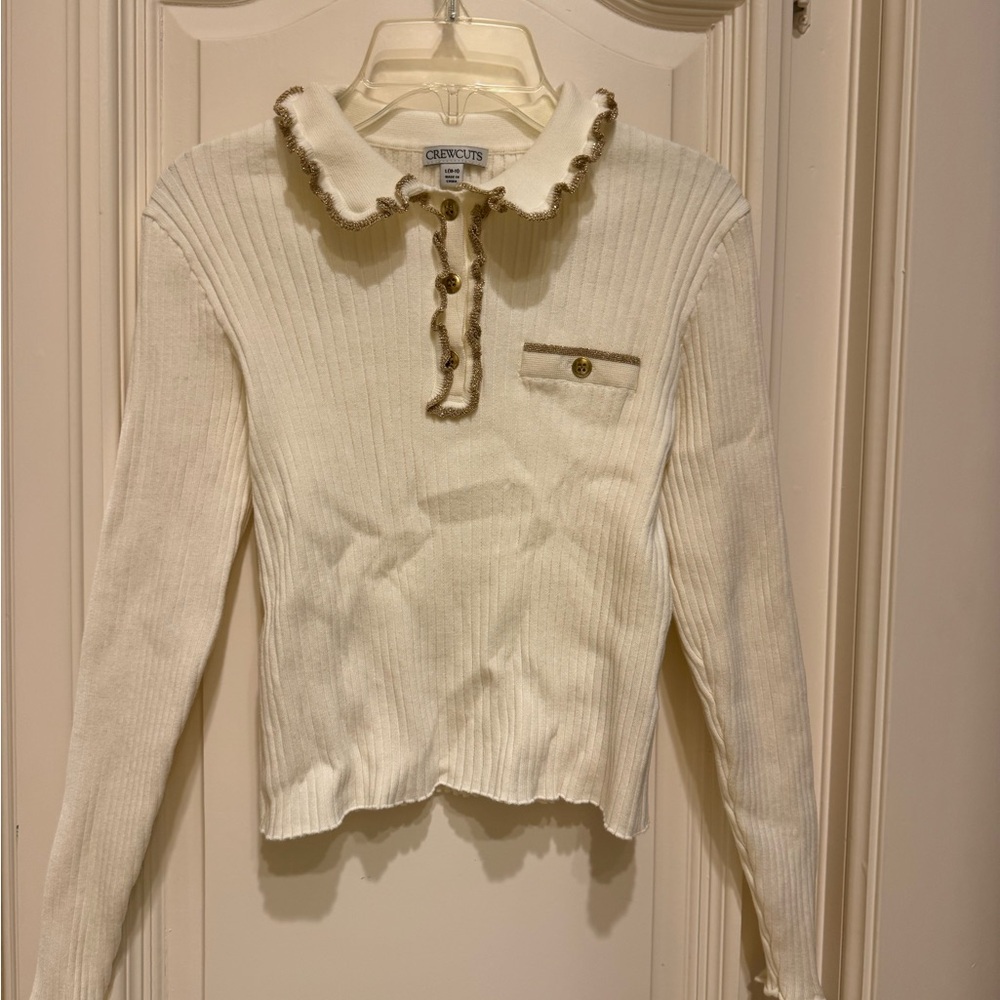Crewcuts White Top with Gold Trim